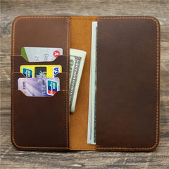 Personalised Men's Leather Wallet with Checkbook Holder - Engraved