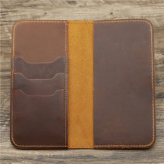 Personalised Men's Leather Wallet with Checkbook Holder - Engraved