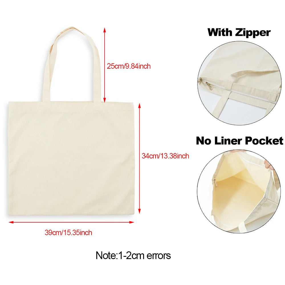 French Print Women Canvas Shopping Bag Eco Harajuku Personalized