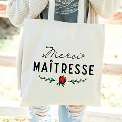 French Print Women Canvas Shopping Bag Eco Harajuku Personalized