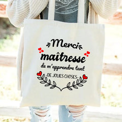 French Print Women Canvas Shopping Bag Eco Harajuku Personalized