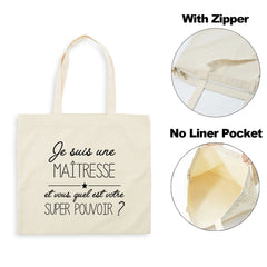 French Print Women Canvas Shopping Bag Eco Harajuku Personalized