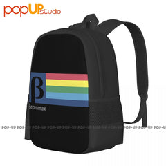 Betamax Video Format 1980's Backpack Large Capacity Gym Storage Bag