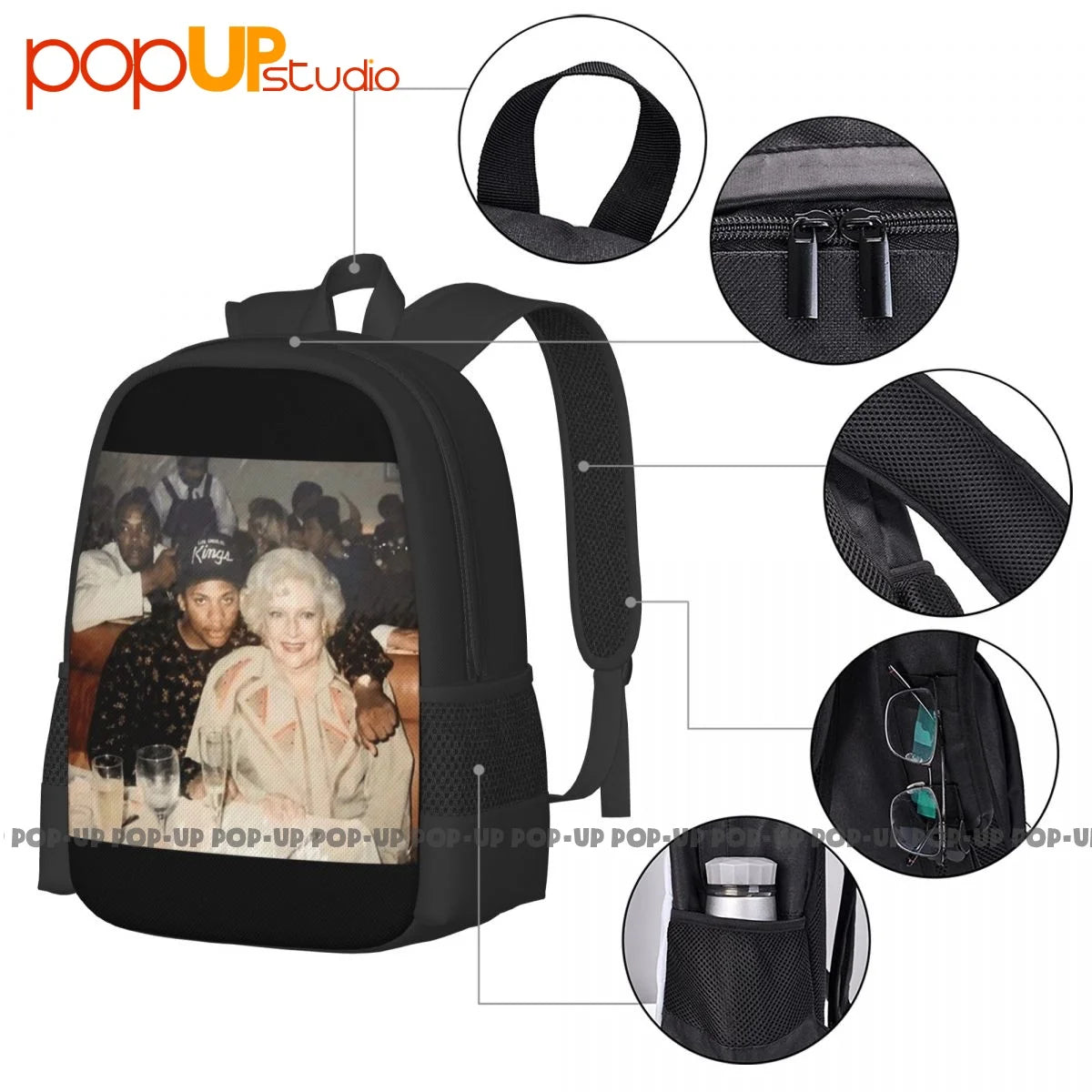 Betty X Easy E Rapper Backpack Large Capacity Bookbag Schoolbag Gym Tote Bag