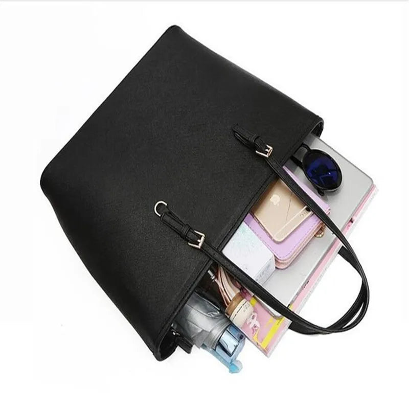 Women's PU Leather Handbag Large Tote Shopper Bag