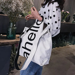 Canvas Women's Letters Tote Bag Large Capacity Handbag