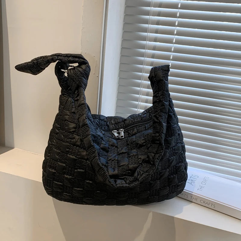Women's Large Shoulder Bag Down Feather Messenger Bag
