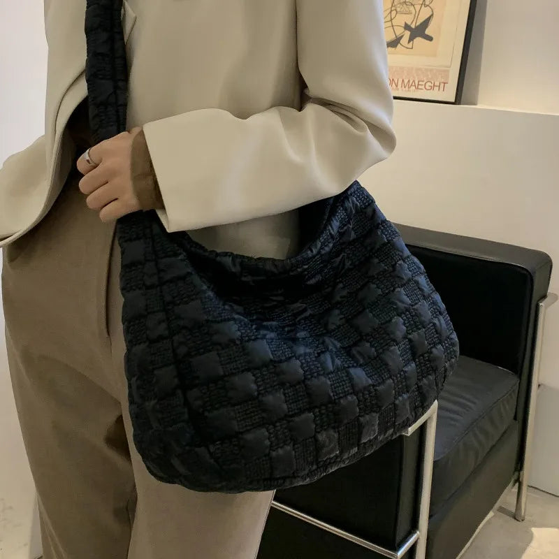 Women's Large Shoulder Bag Down Feather Messenger Bag