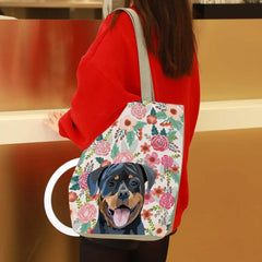 Dog Print Lady Shoulder Pouch Handheld Zipper Tote