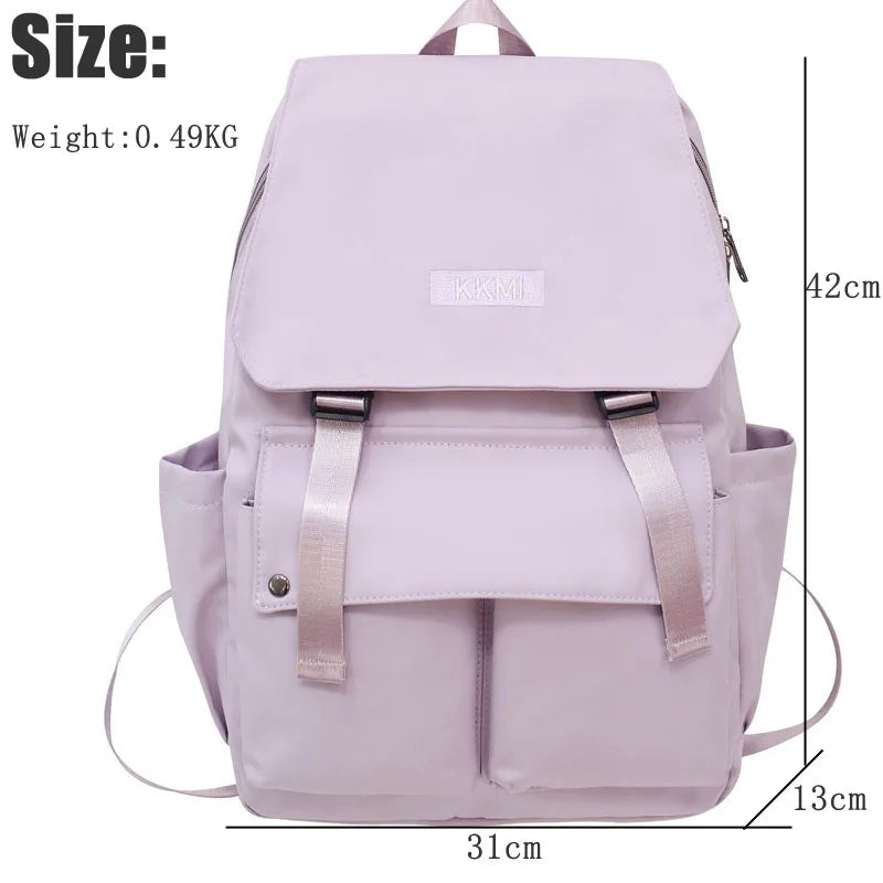 Nylon Women Backpack Multi-Pocket Student Rucksack Female Travel Bag
