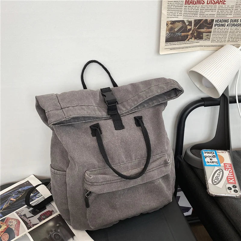 Teenager School Book Knapsack Bag Student Casual Minimalist Backpack