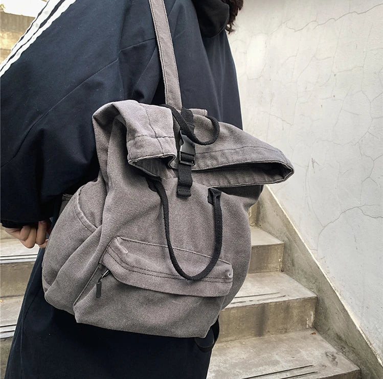 Teenager School Book Knapsack Bag Student Casual Minimalist Backpack