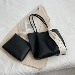 Vintage Leather Shoulder Bag High Capacity Tote Bag