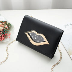 Big Lips Shoulder Bag for Women Stars Leather Change Purse