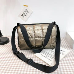 Quilted Crossbody Bag Women Down Feather Shoulder Bag Ladies Messenger Bag