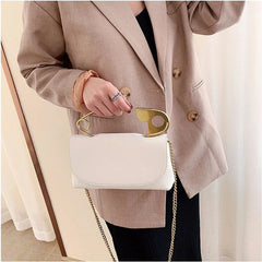 Big Pin Top Handle Handbags For Women Pu Leather Crossbody Bags