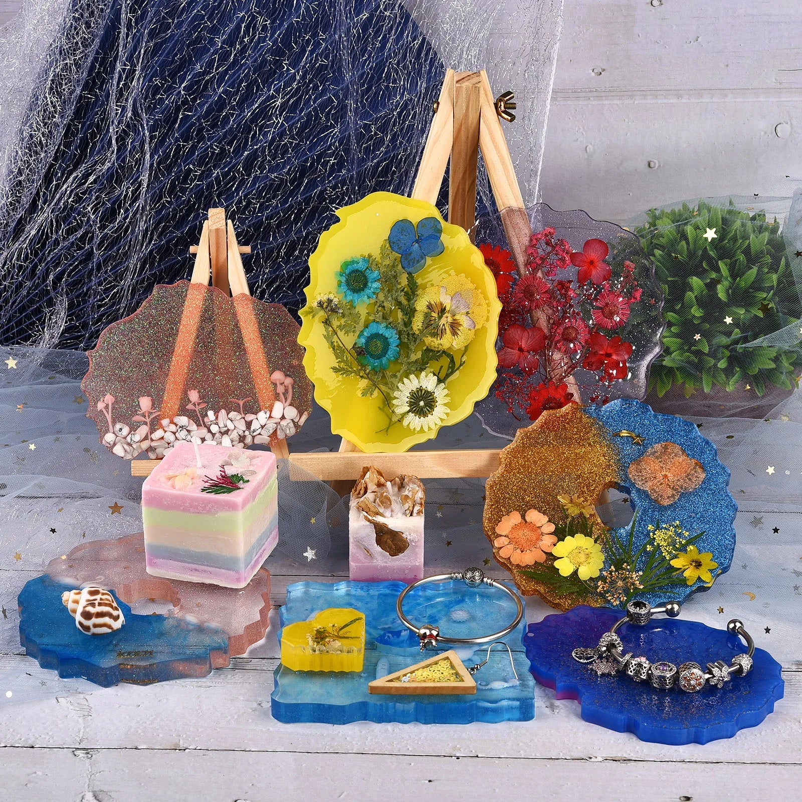 Rectangle Plate Resin Mold Fruit Tea Tray UV Resin Mould Coaster Silicone Molds