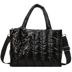 Women's Large Capacity Shopper Bag Solid Zipper Travel Tote Handbag