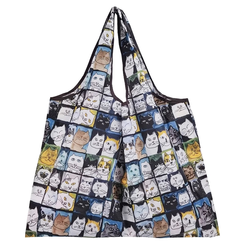 Large Nylon Shopping Bag Supermarket Tote Eco Reusable Portable Shoulder