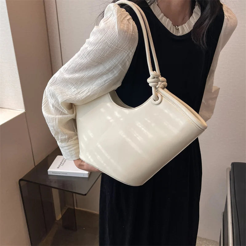 Vintage Tote Bag Women Spring Shoulder Handbag Side Bag with Short Handle