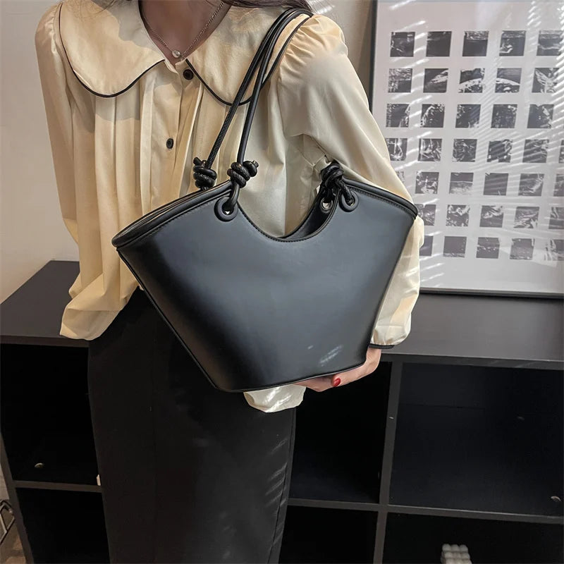 Vintage Tote Bag Women Spring Shoulder Handbag Side Bag with Short Handle