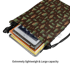 Bigfoot Forest Backpack Drawstring Bag Riding Climbing Gym Bag Sasquatch Pattern