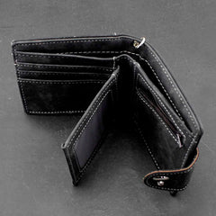 Biker Cowboy Men's Snap Wallet with Anti-Lose Chain