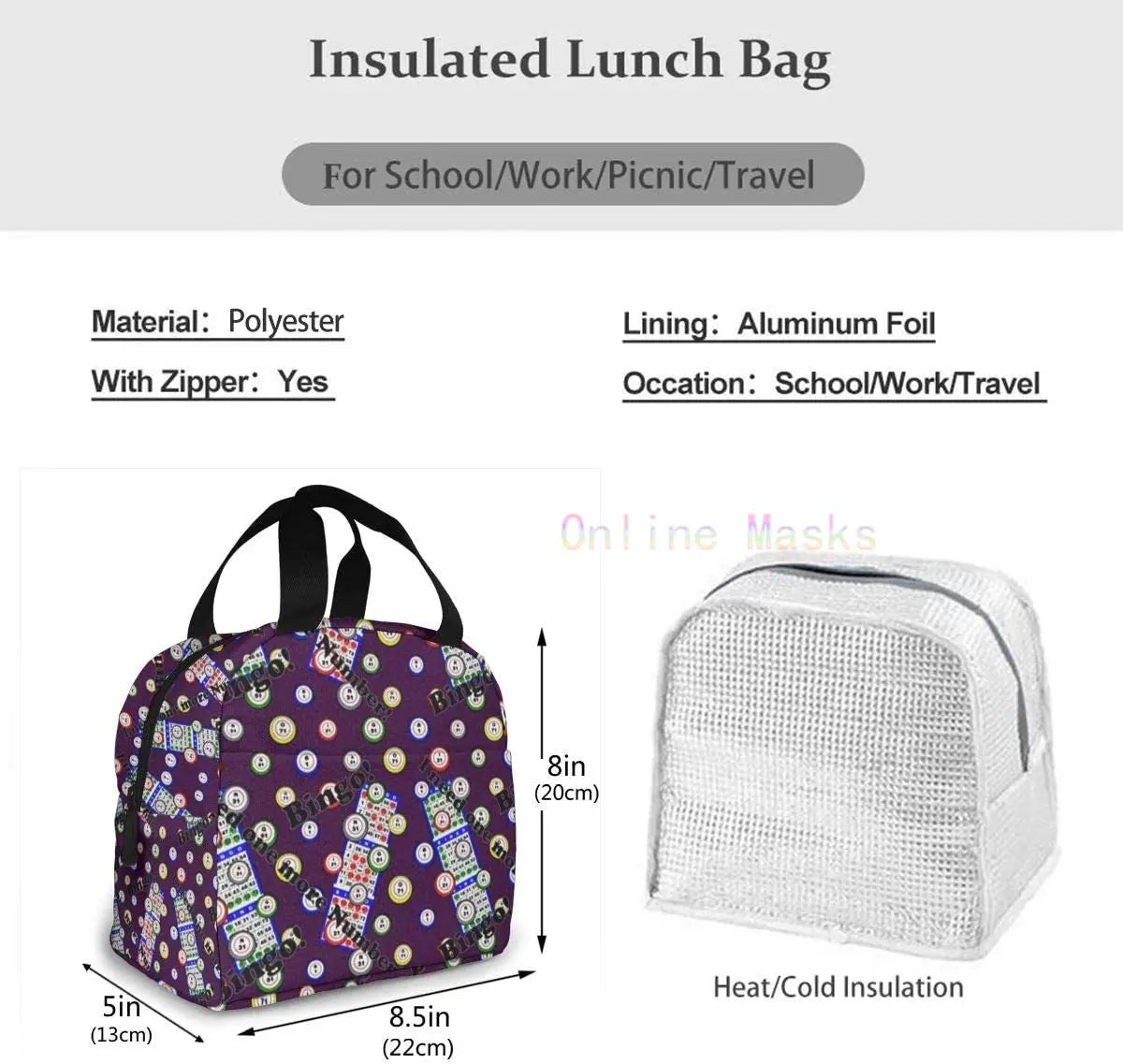 Insulated Lunch Bag for Women Soft Liner Lunch Container