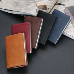 RFID Safe Smart Wallet Anti-theft Holder Small PU Leather Purse