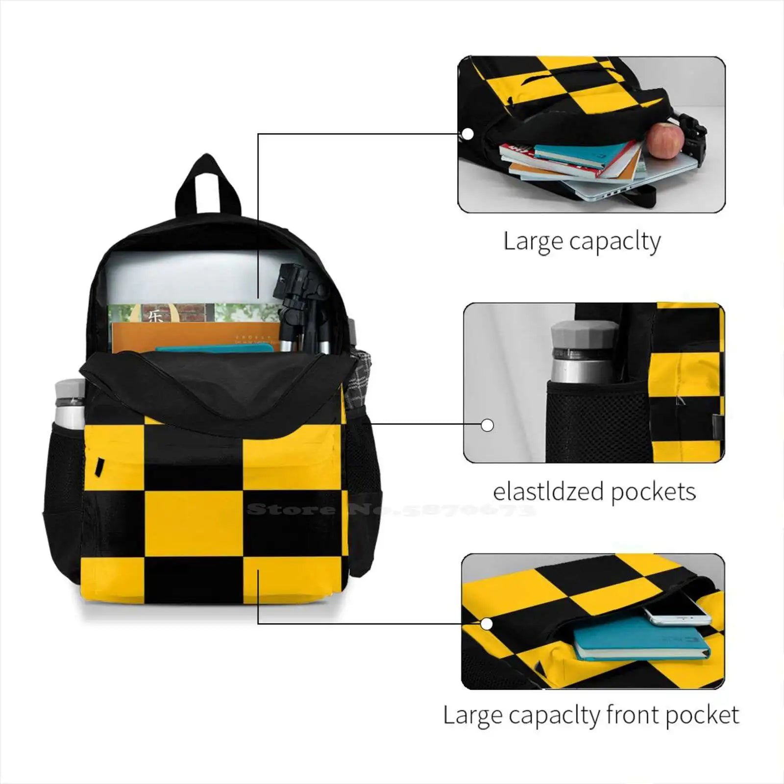 Pittsburgh Football Laptop Backpack for Student School Travel