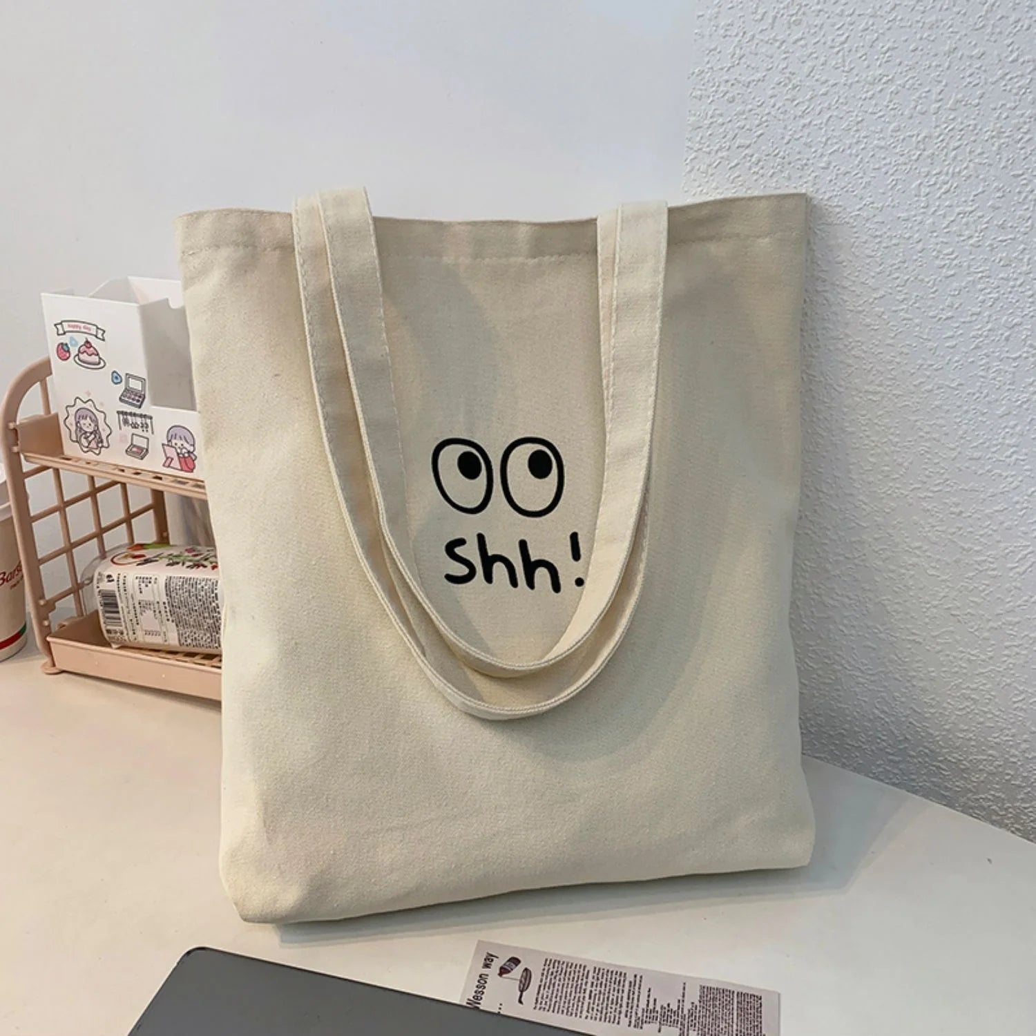 Canvas Tote Bag Crossbody College Shoulder Schoolbag Women