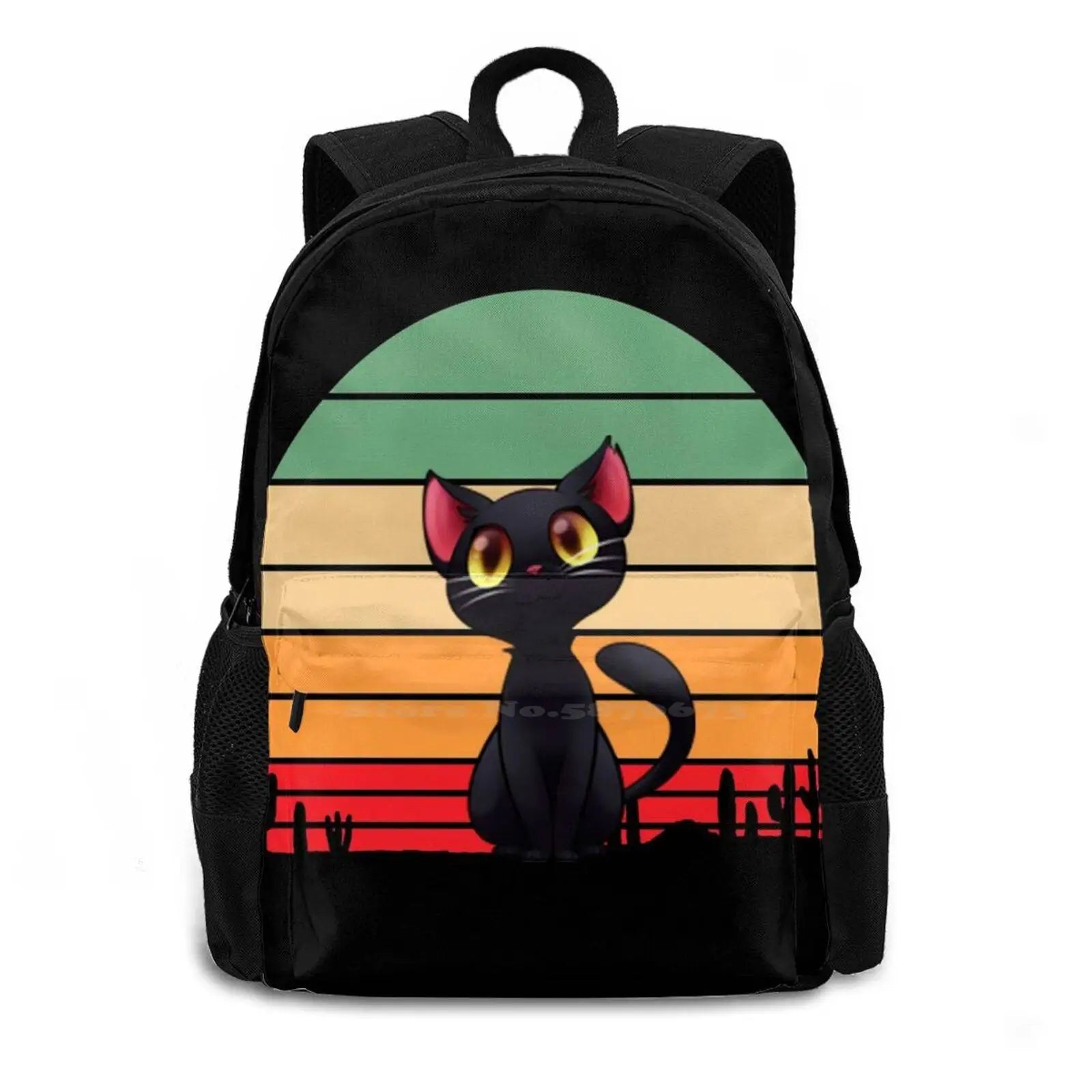 Cat Retro Style Funny School Bag Backpack Laptop 15 Inch