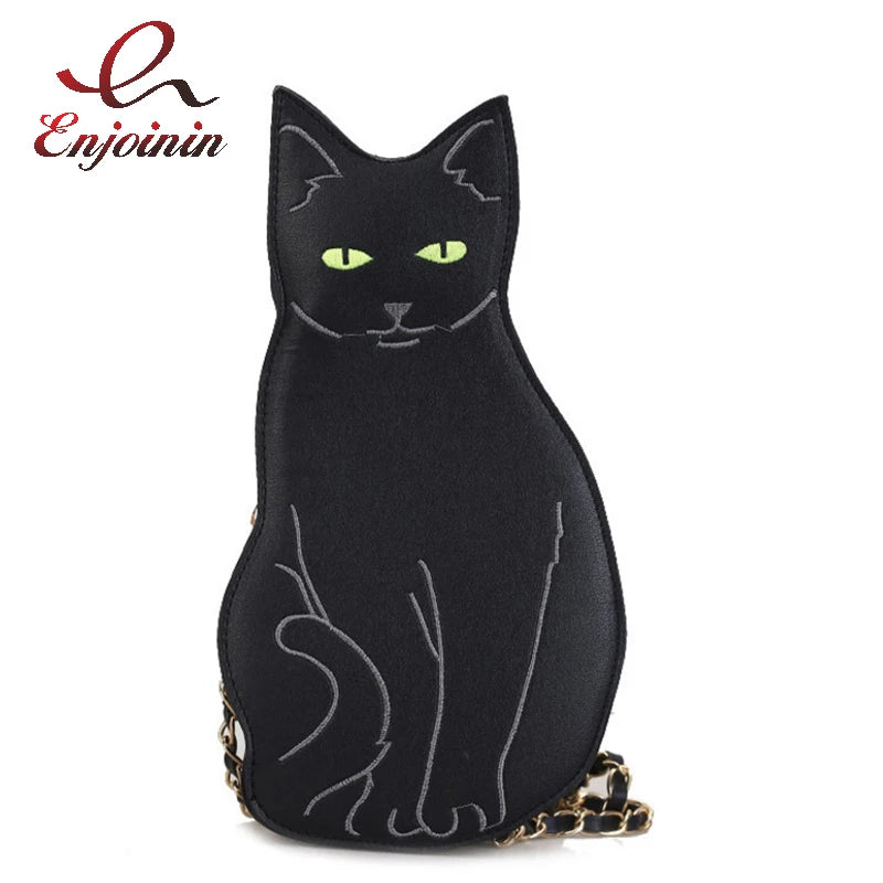 Cat Style Chain Shoulder Bag for Young Girl Casual Women Purses