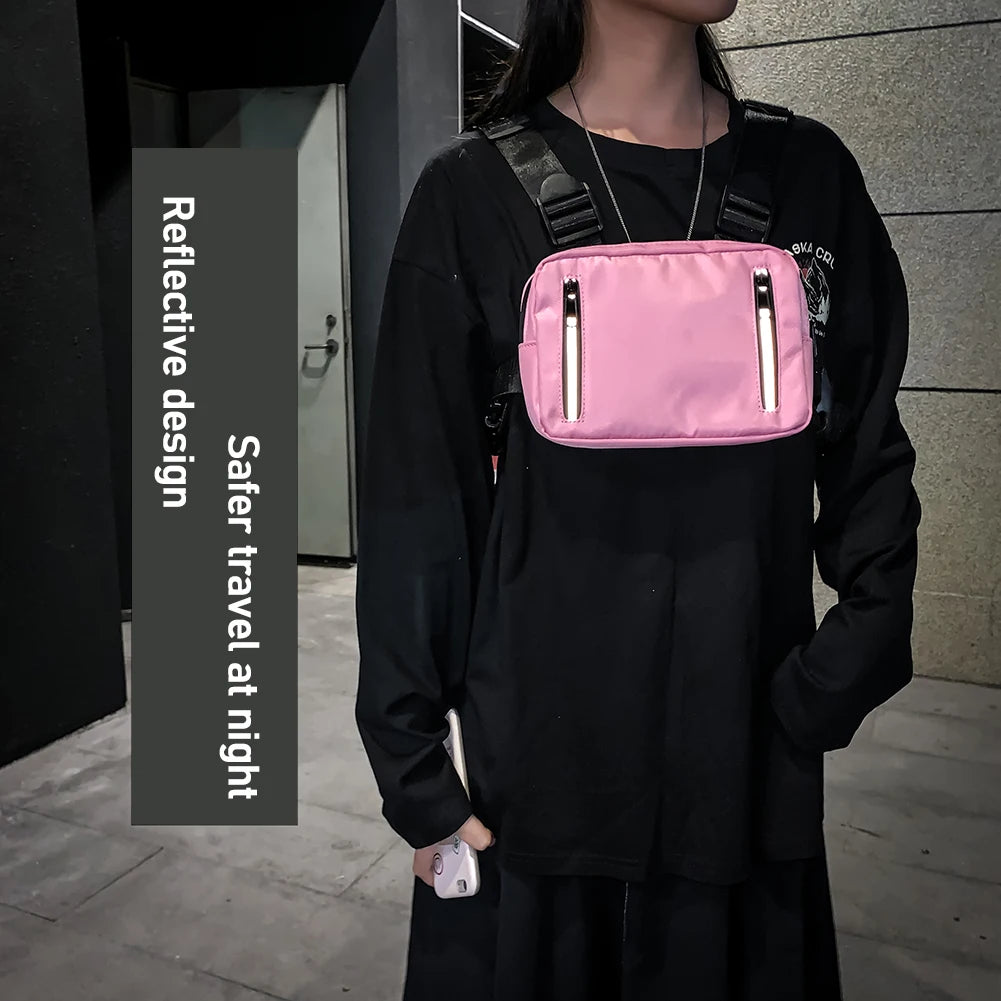 Streetwear Vest Chest Bag Unisex Waist Pack Nylon Outdoor Sport Travel Shopping