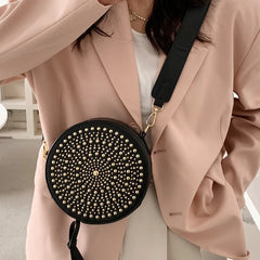 Rivet Clutch Crossbody Bag Soft Leather Small Purse Phone Messenger Bag