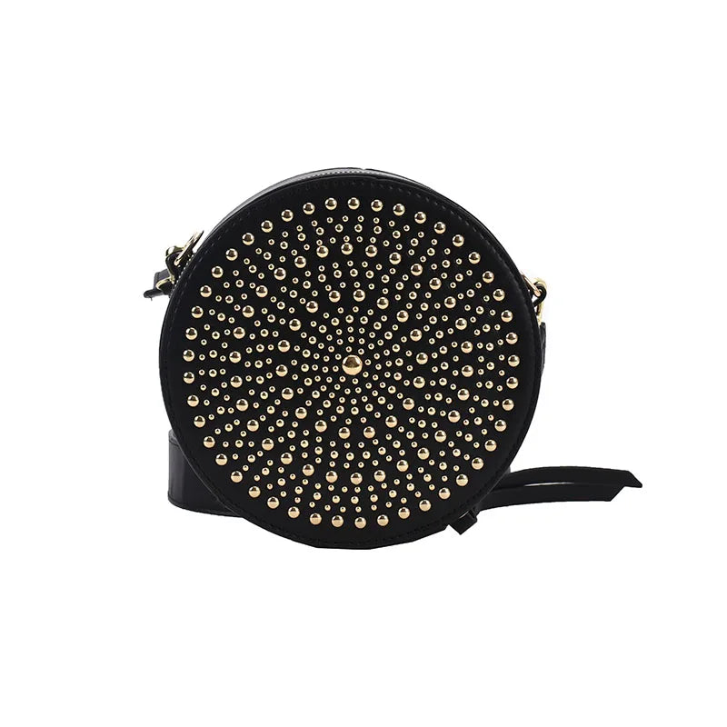Rivet Clutch Crossbody Bag Soft Leather Small Purse Phone Messenger Bag