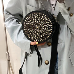 Rivet Clutch Crossbody Bag Soft Leather Small Purse Phone Messenger Bag