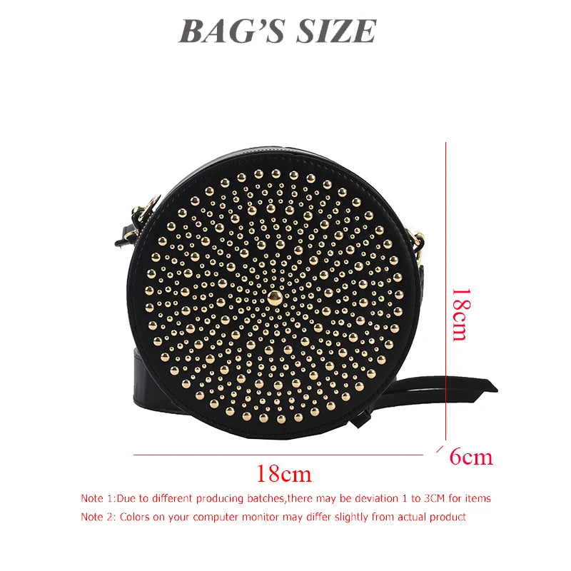 Rivet Clutch Crossbody Bag Soft Leather Small Purse Phone Messenger Bag