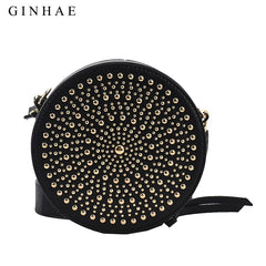 Rivet Clutch Crossbody Bag Soft Leather Small Purse Phone Messenger Bag