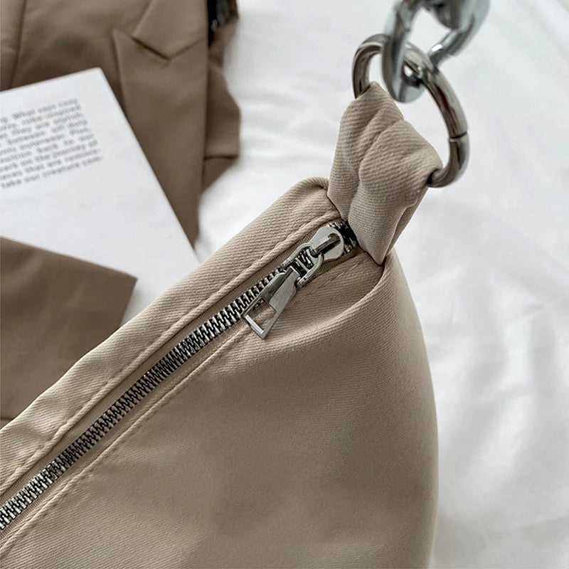 Solid Chain Knotted Straps Crossbody Bags for Women Girls
