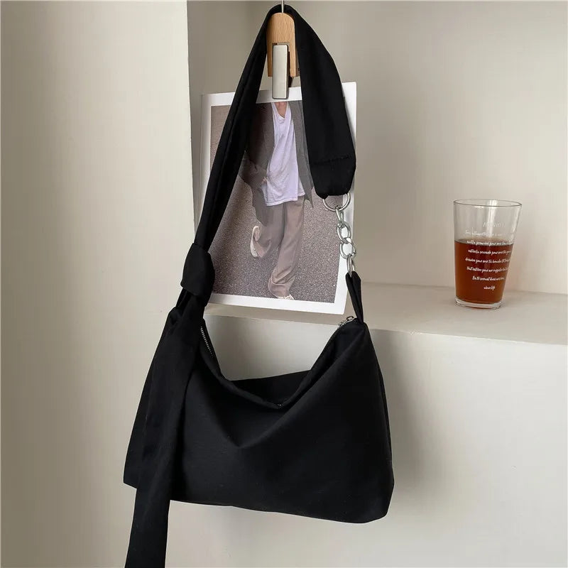Solid Chain Knotted Straps Crossbody Bags for Women Girls