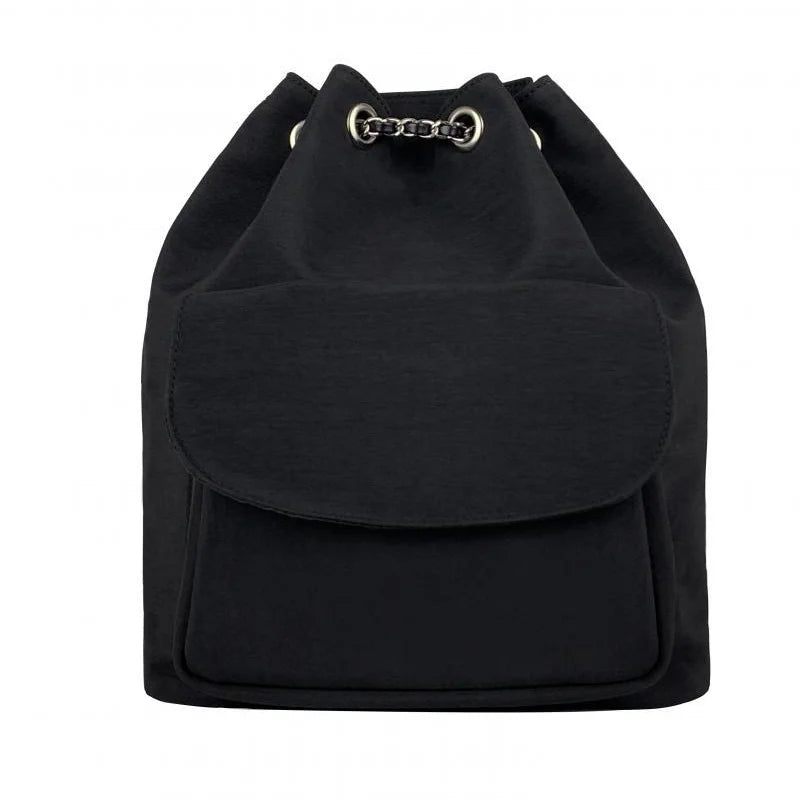Women's Casual Drawstring Chain Bucket Bag Nylon Backpack