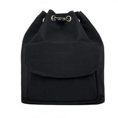 Women's Casual Drawstring Chain Bucket Bag Nylon Backpack