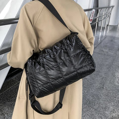 Down Feather Boston Shoulder Bags for Women Casual Tote Bag