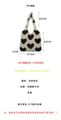 Heart Plush Shoulder Bag Women's Winter Bag Large Capacity Tote Bag