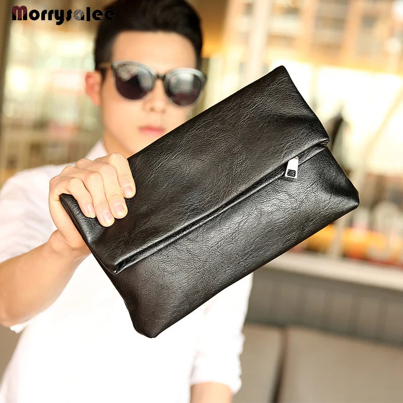 Men's Leather Clutch Bag Wallet Business Handbag