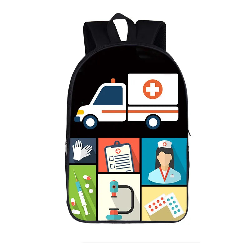 Afro Women Nurse Backpack Student Bagpack
