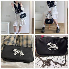 Retro Nylon Underarm Bag for Women Chain Shoulder Crossbody Bags