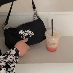 Retro Nylon Underarm Bag for Women Chain Shoulder Crossbody Bags