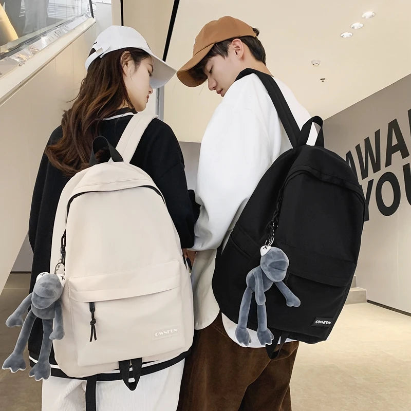 Nylon Women's Backpack Solid School Bag Casual Female Travel Rucksack